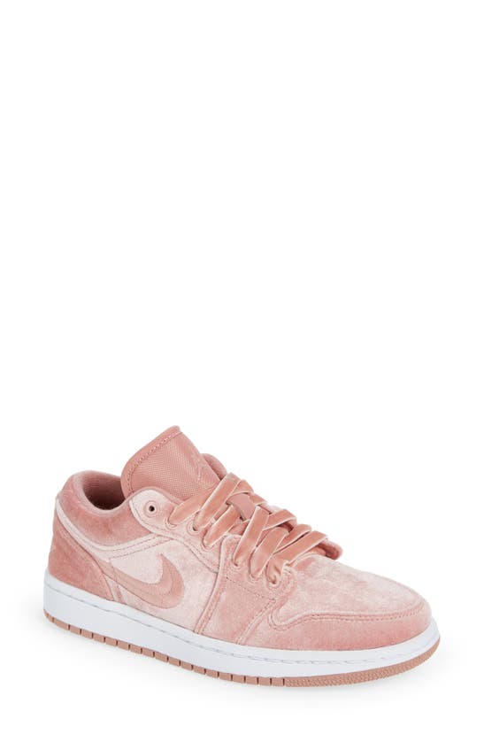 Jordan Air  1 Low Pink Velvet In Rust Pink/ Rust Pink/ White