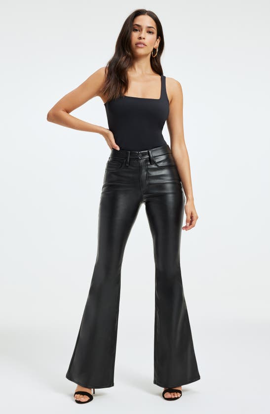 Shop Good American Good Legs Flare Pants In Black001