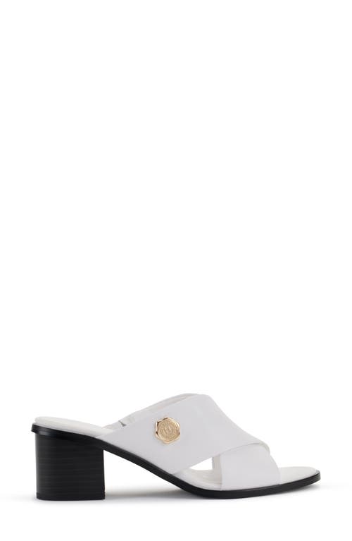 Karl Lagerfeld Paris Henryk Criscross Slide Sandal In Bright White