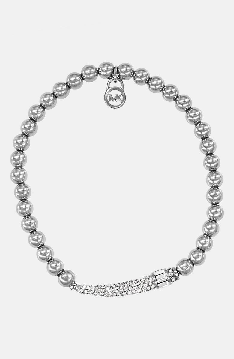 MICHAEL MICHAEL KORS Michael Kors 'Modernist Glitz' Pavé Horn Stretch Bracelet, Main, color, 040