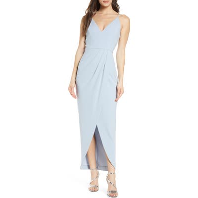 Wayf The Ines V-Neck Tulip Gown, Blue