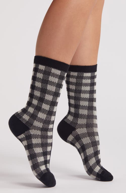 Shop Casa Clara Plaid Crew Socks In Check