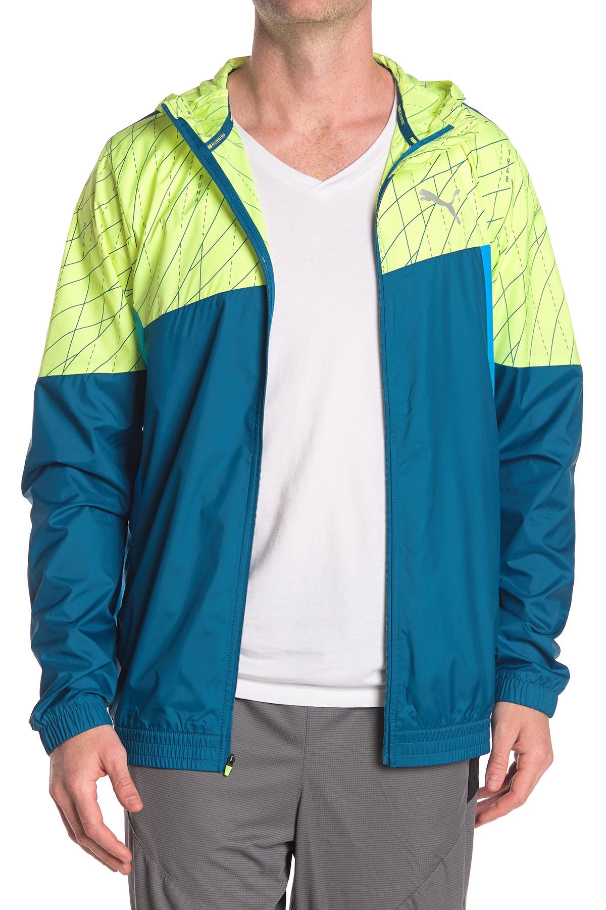 run graphic hooded jacket