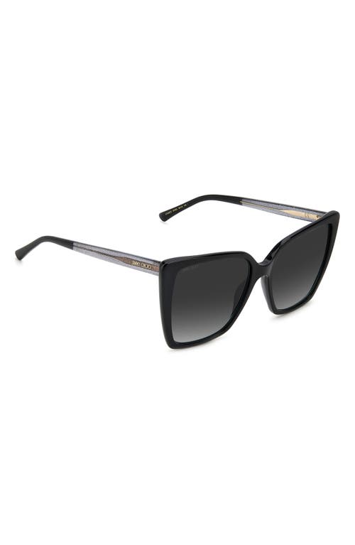 Shop Jimmy Choo Lessie 56mm Gradient Cat Eye Sunglasses In Black/grey Shaded