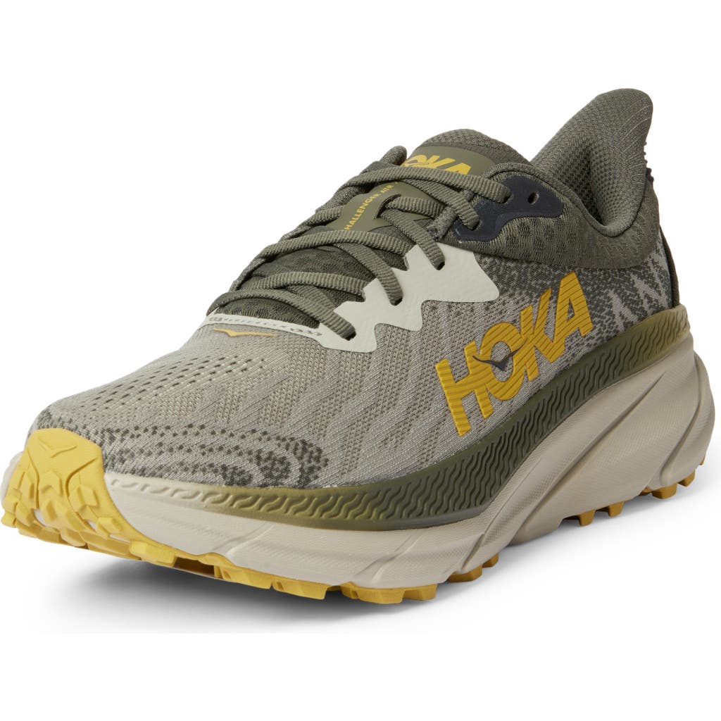 Hoka Challenger 7 Running Shoe In Olive Haze/forest Cover