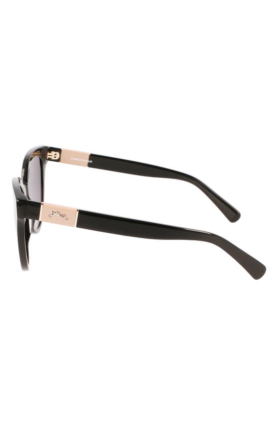 Shop Longchamp Le Pliage 53mm Gradient Round Sunglasses In Black