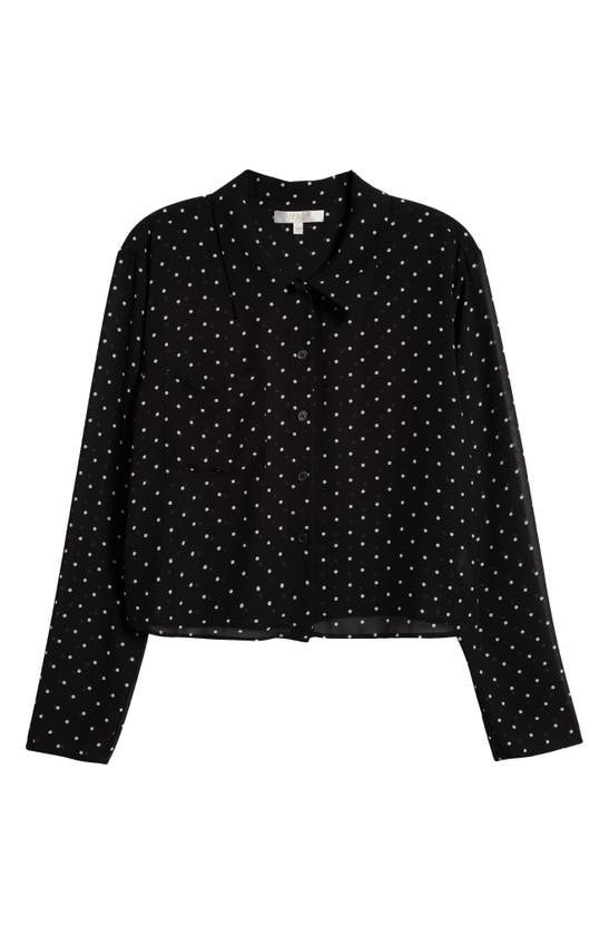 Shop Wayf Sussex Button-up Shirt In Black Polka-dot