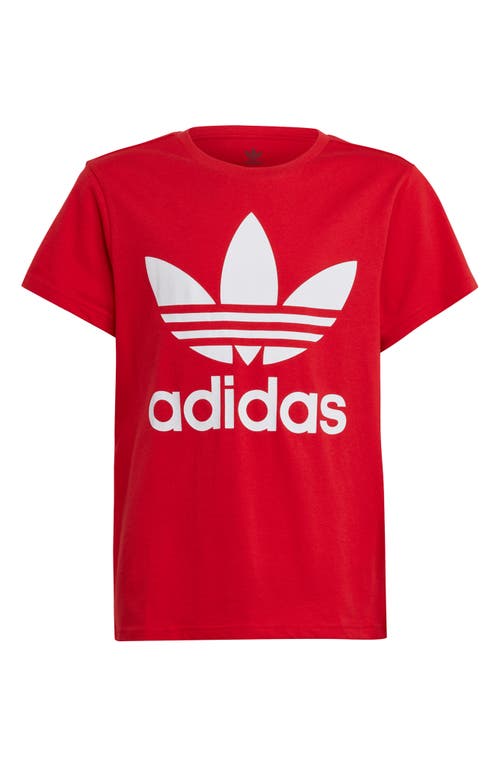 adidas Kids' Lifestyle Trefoil Graphic T-Shirt Better Scarlet at