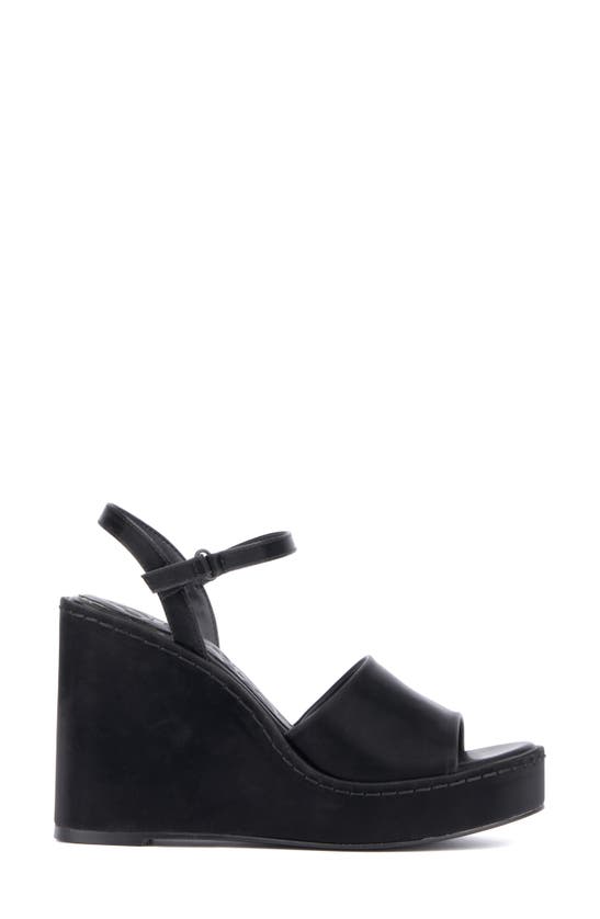 Shop Olivia Miller Magnetic Platform Wedge Sandal In Black