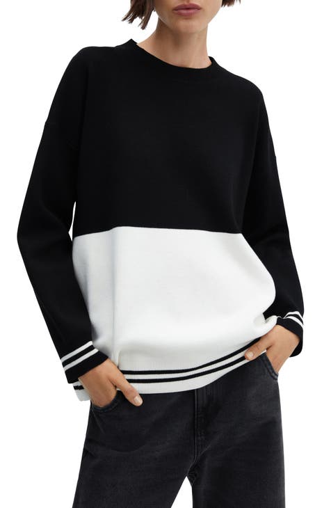 Colorblock Oversize Crewneck Sweater