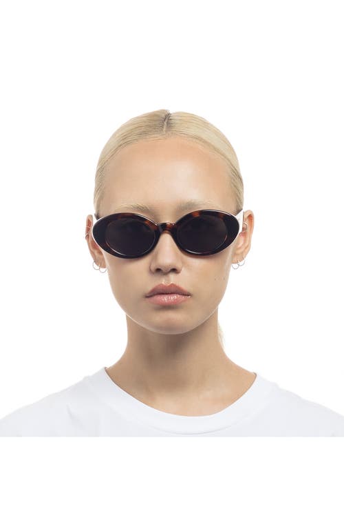 Le Specs Nouveau Vie 50mm Oval Sunglasses In Vintage Tort