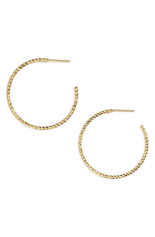 Argento Vivo Sterling Silver Argento Vivo Textured Hoop Earrings in Gold Vermeil at Nordstrom