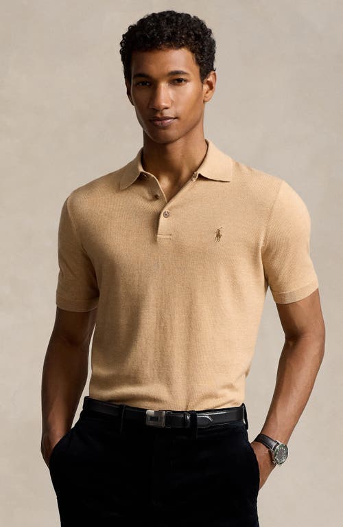 Shop Polo Ralph Lauren Cotton Polo In Camel Melange