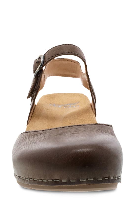 Shop Dansko Tiffani Wedge Pump In Brown Milled Burnished