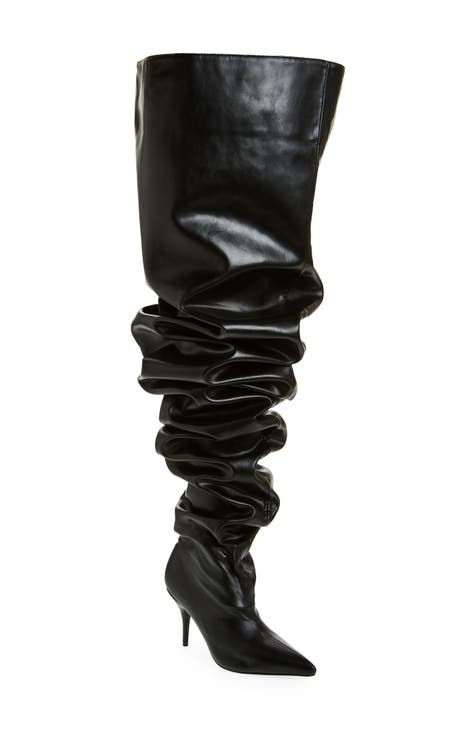 Free People Essential Essential Tall Slouch Boot - BLACK – Thr3e