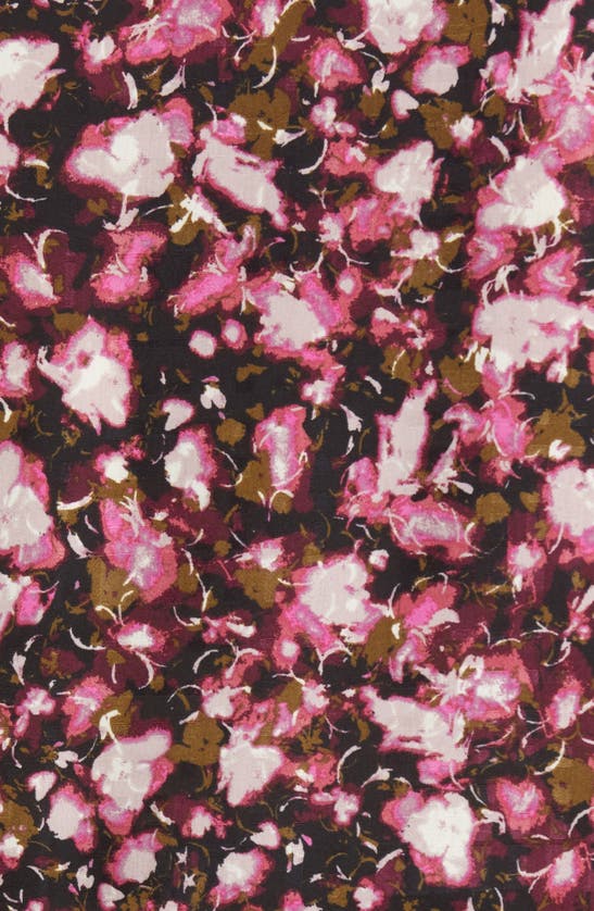 Halogen Twist Front Top In Pink- Black Clouded Floral