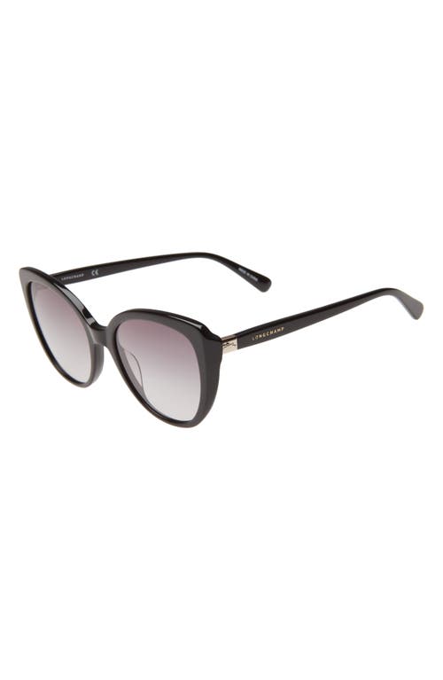 Shop Longchamp 55mm Butterfly Sunglasses In Black/grey Gradient