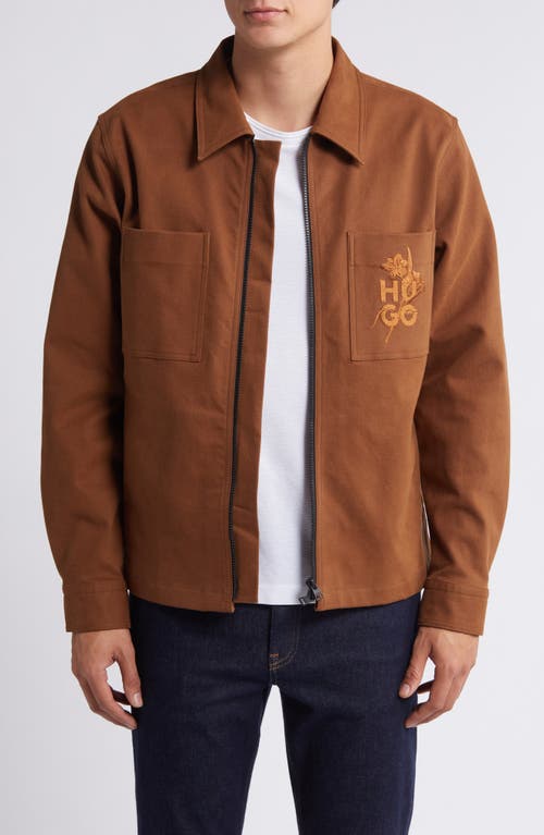 Shop Hugo Evalom Jacket In Medium Brown