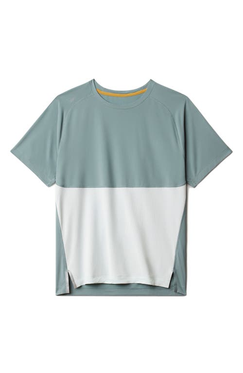 Shop Rhone Extra Mile Performance T-shirt In Sea Green/sea Glass Blue