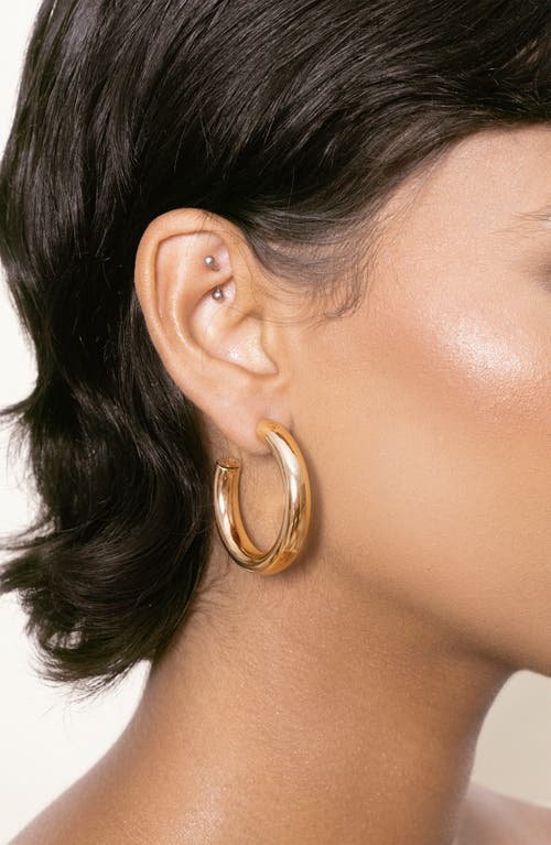 Ettika Large Thick Classic Hoops In Gold