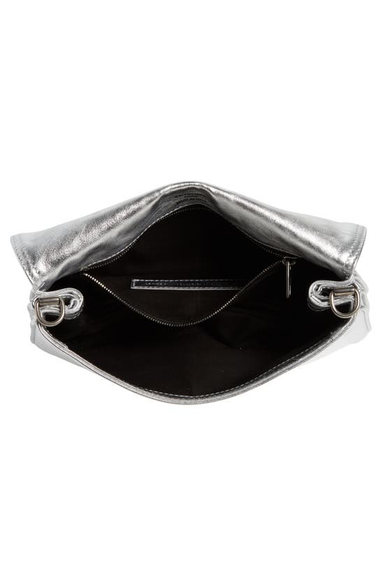 Shop Balenciaga Small Bb Soft Flap Metallic Leather Crossbody Bag In Silver