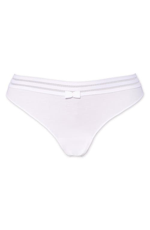 Sweet Cotton Blend Thong in White