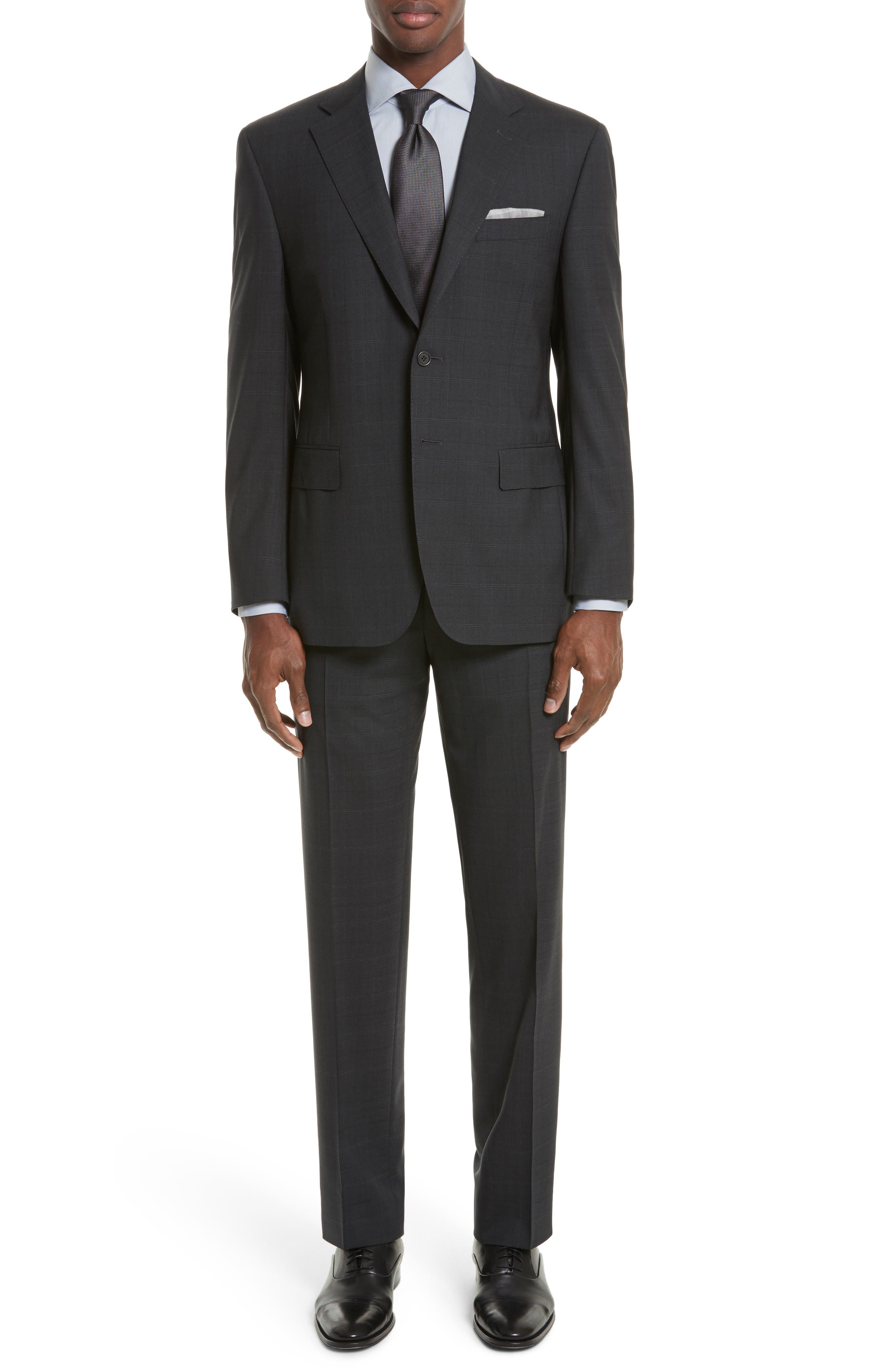 Canali Classic Fit Plaid Wool Suit Nordstrom
