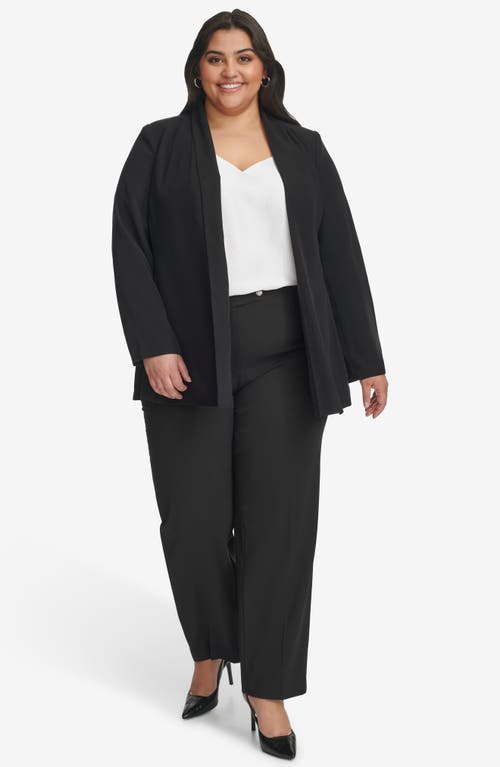 Calvin Klein Plus Size Shawl-collar Open-front Blazer In Black