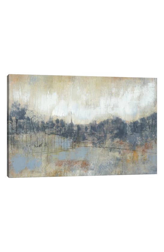 Icanvas Cool Grey Horizon I By Jennifer Goldberger Canvas Wall Art In White-multi