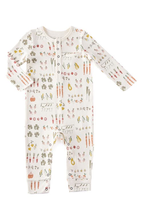 Pehr Henley Organic Cotton Romper In Green