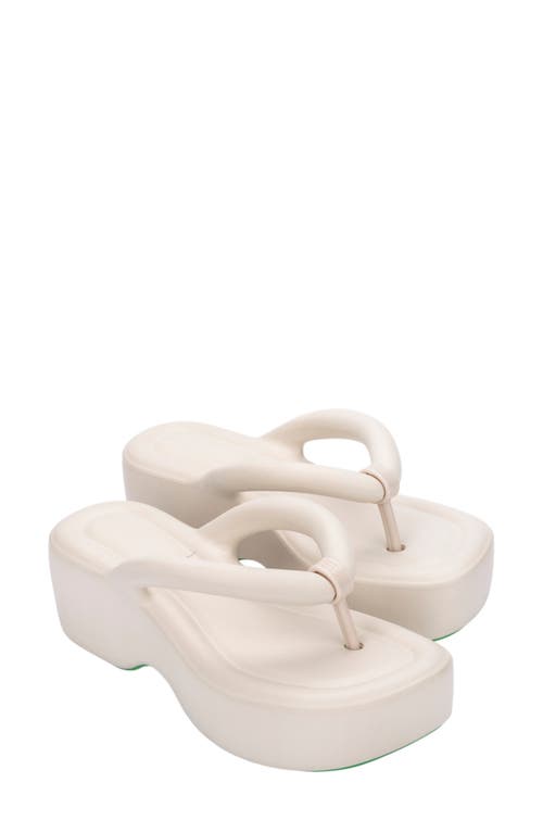 Melissa Free Platform Flip Flop In Beige/green