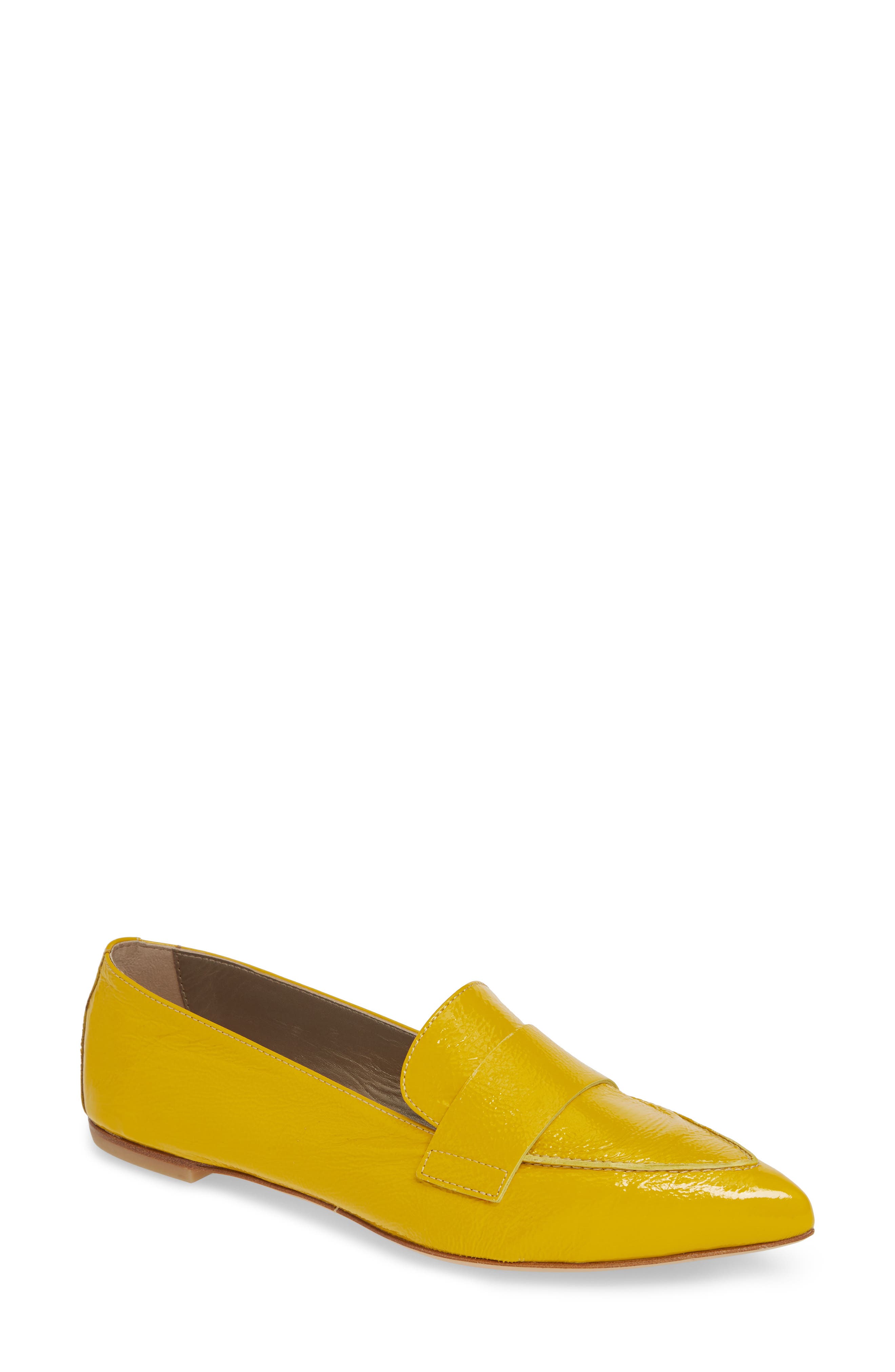 Agl Softy Pointy Toe Moccasin Loafer, Yellow