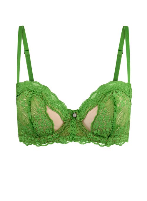 Shop Adore Me Melrose Unlined Balconette Bra In Medium Green