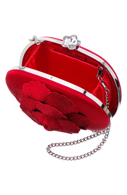 Nina Flores Frame Clutch In Red Rouge