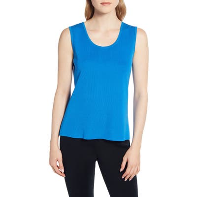 Ming Wang Scoop Neck Tank, Blue