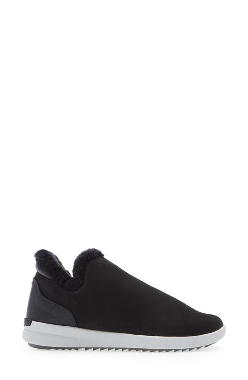 Olukai Malua Hulu Genuine Shearling Slip-on Sneaker In Onyx/mist Grey