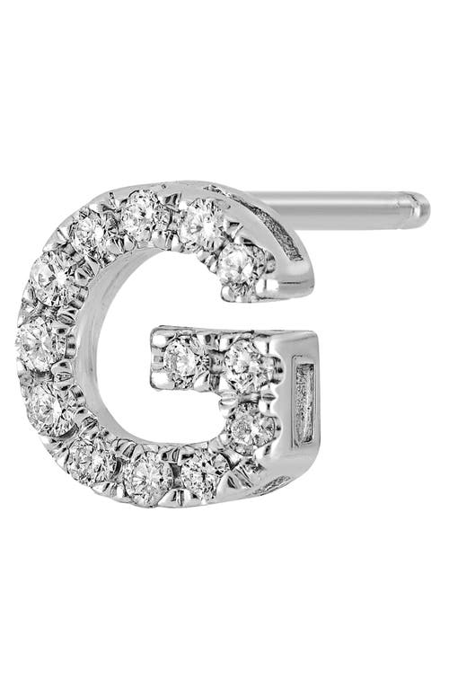 Bony Levy Single Initial Earring In White Gold/g