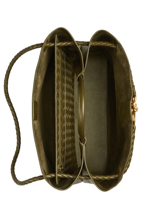 Bottega Veneta Andiamo Large Leather Tote Bag In 3356 Olive Oil-m Brass