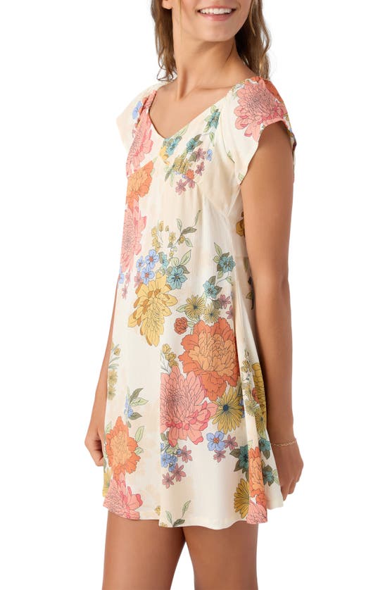 Shop O'neill Kids' Cora Floral Sundress In Winter White
