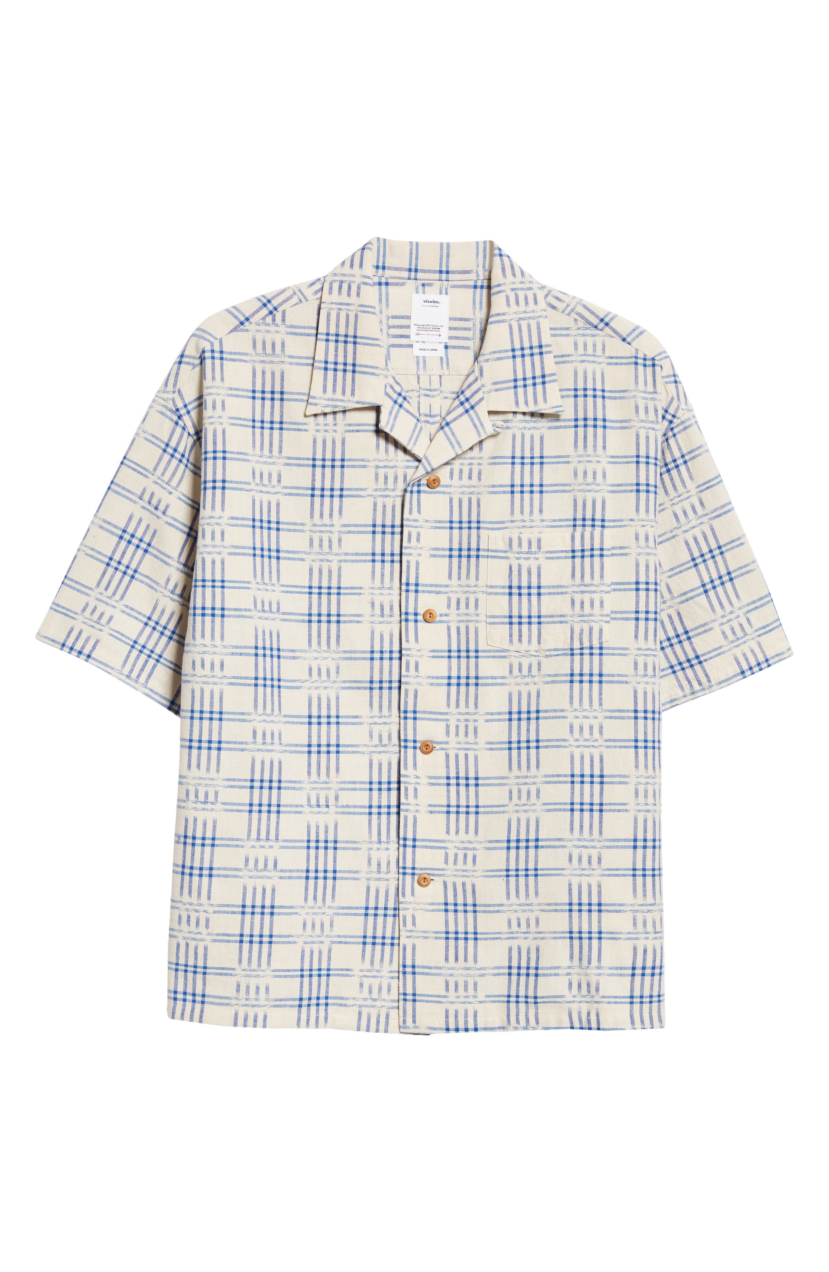 Plaid Linen & Cotton Camp Shirt