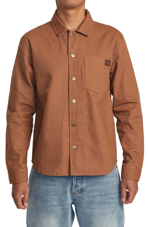 RVCA Chainmail Canvas Overshirt Rawhide at Nordstrom,
