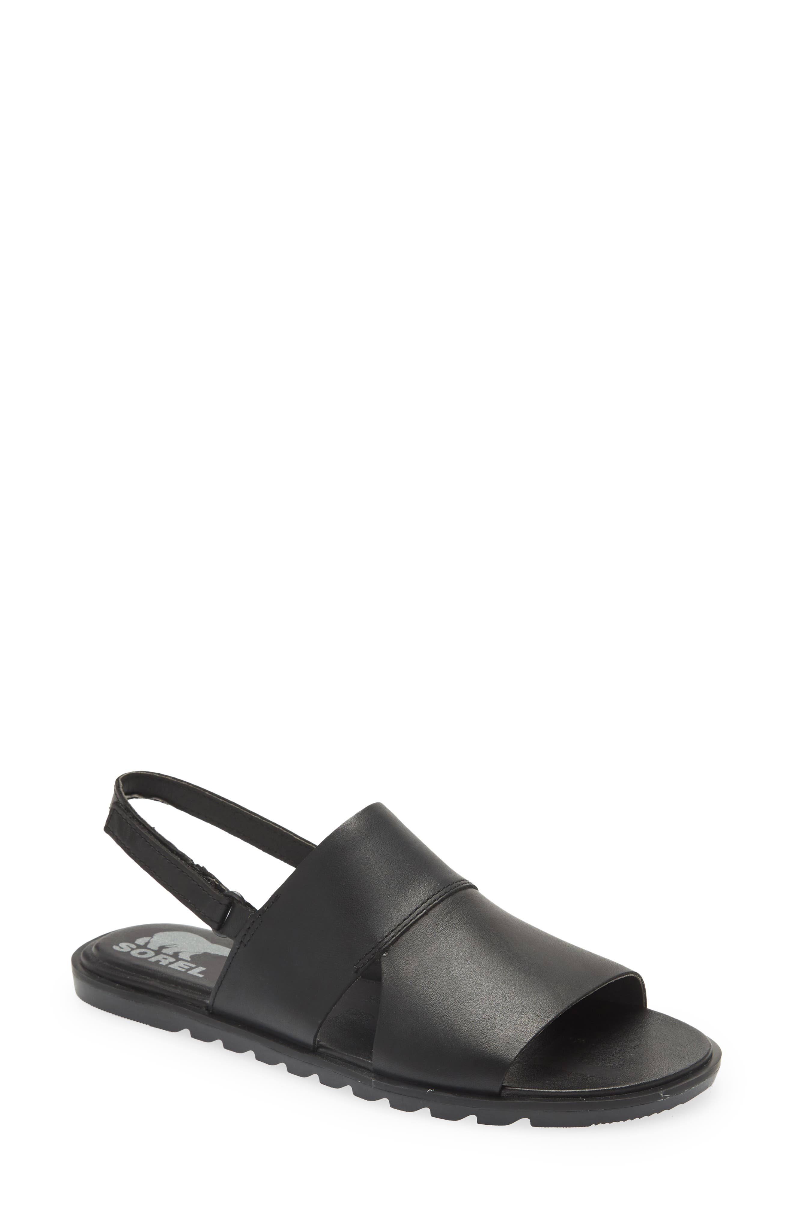 sorel sandals black