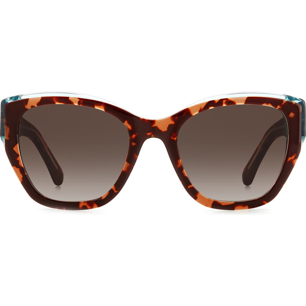 Kate Spade New York Yolanda 51mm Rectangular Sunglasses In Dk Havana Green/brwn Fuschia