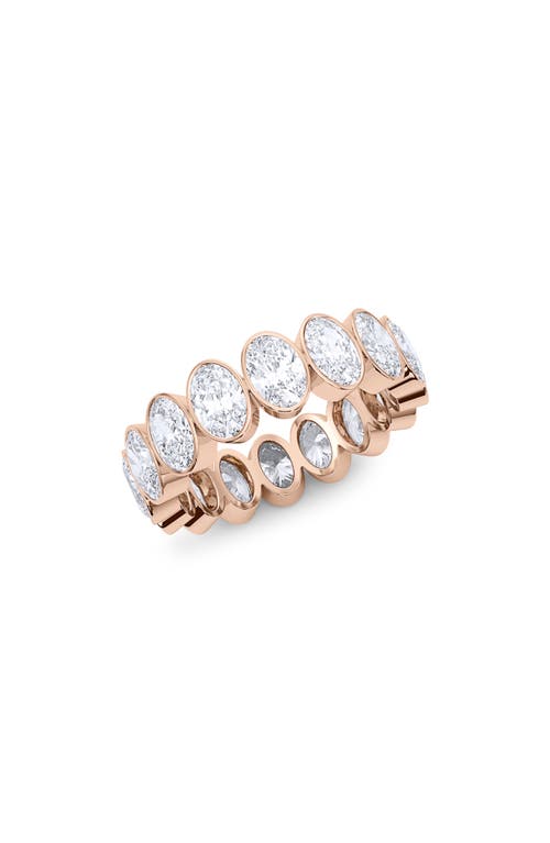 Oval Cut Lab Created Diamond Eternity Ring in 18K Rose Gold