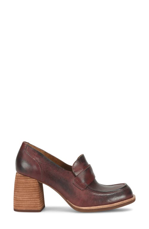 Kork-ease Women Aston Block Heel Loafer In Burgundy In Burgundy Leather