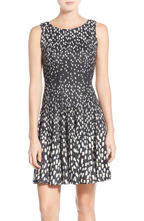 Eliza J Scuba Fit & Flare Dress in New Black at Nordstrom, Size 8