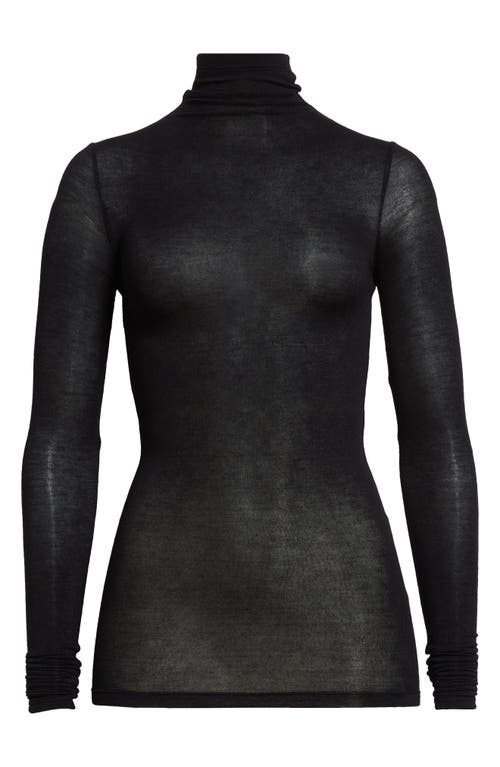 Shop Gia Studios Semisheer Turtleneck Sweater In Black