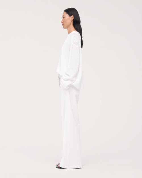 Another Tomorrow Draped Knit Sweater In White