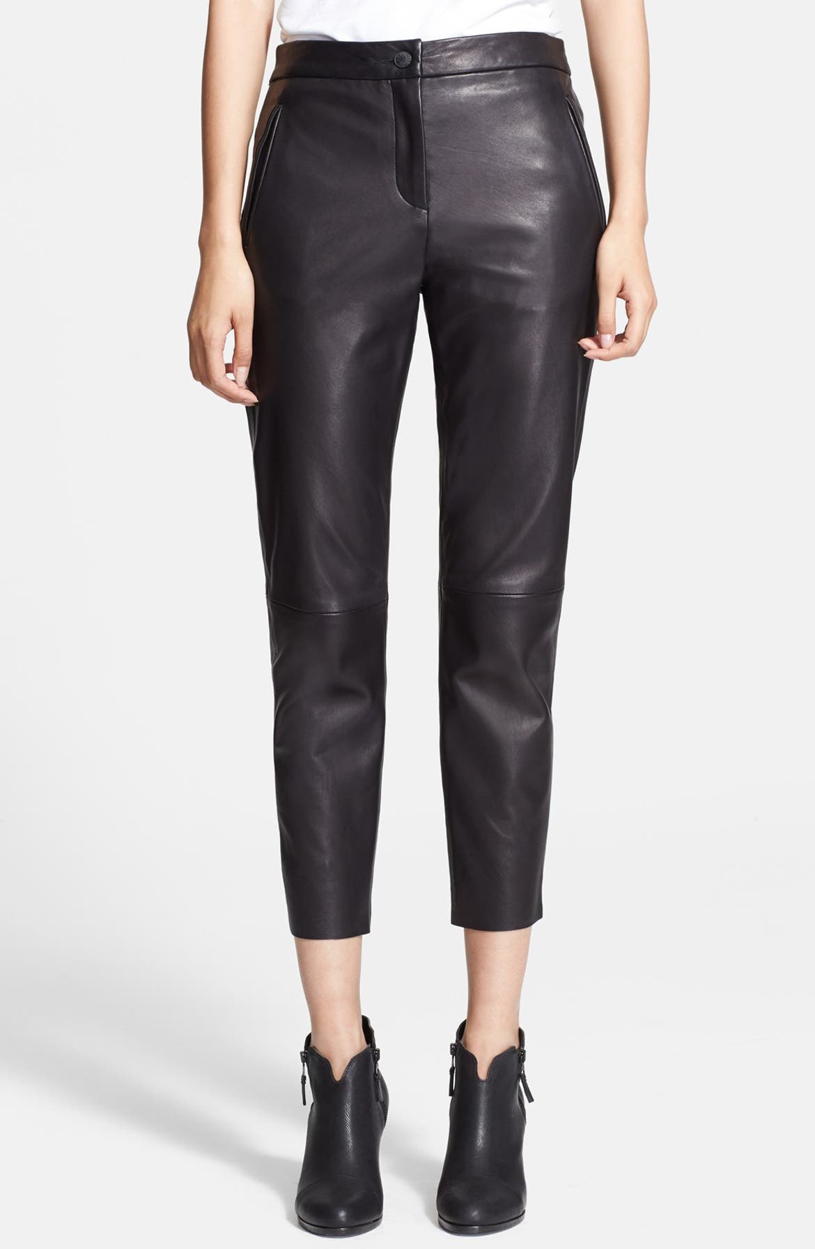 rag & bone 'Em' Leather Crop Pants | Nordstrom