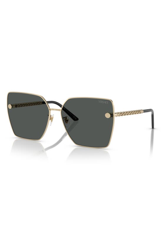 Shop Versace 63mm Oversize Square Sunglasses In Pale Gold